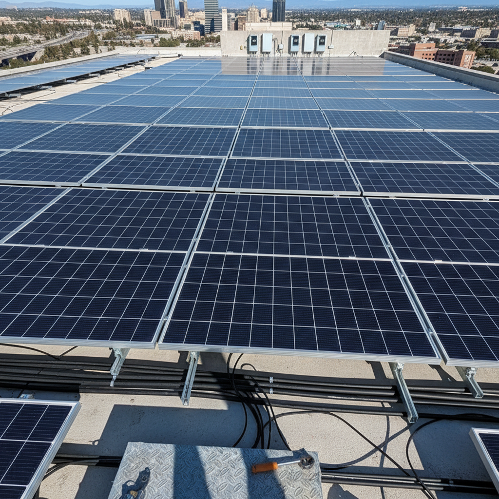 Large-scale commercial solar installation